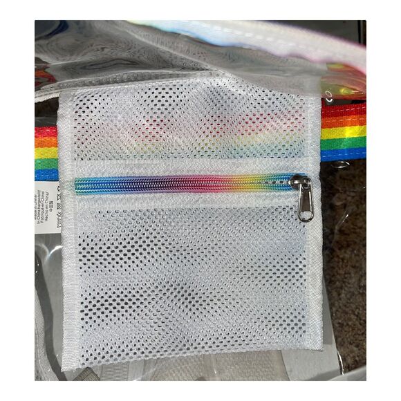 Clear backpack, Heavy Duty Transparent School Backpack Rainbow Straps - Picture 7 of 12